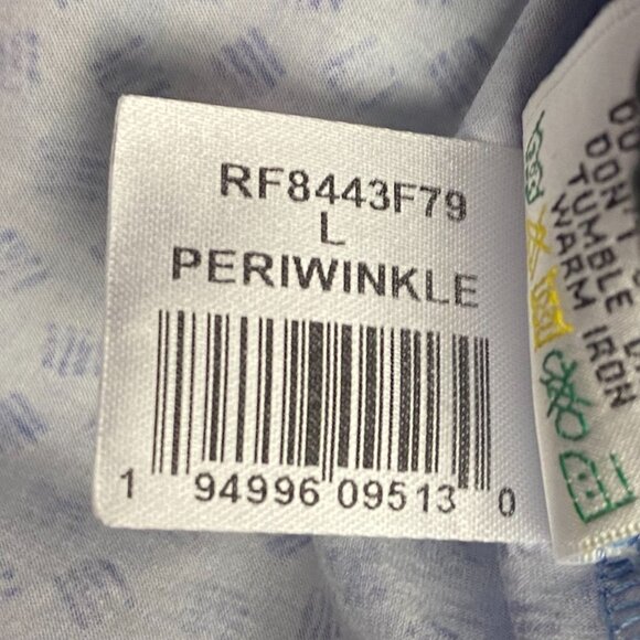 Bugatchi Polo Shirt Men's Large Periwinkle Blue 8 Way Stretch Golf Geometric NWT - Picture 9 of 12